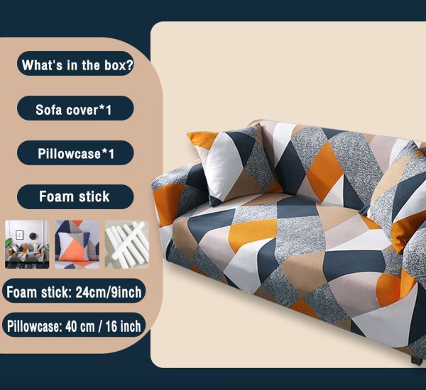 Super Soft Sofa Cover Dust-proof Polyester Durable Elastic Fabric - Design E