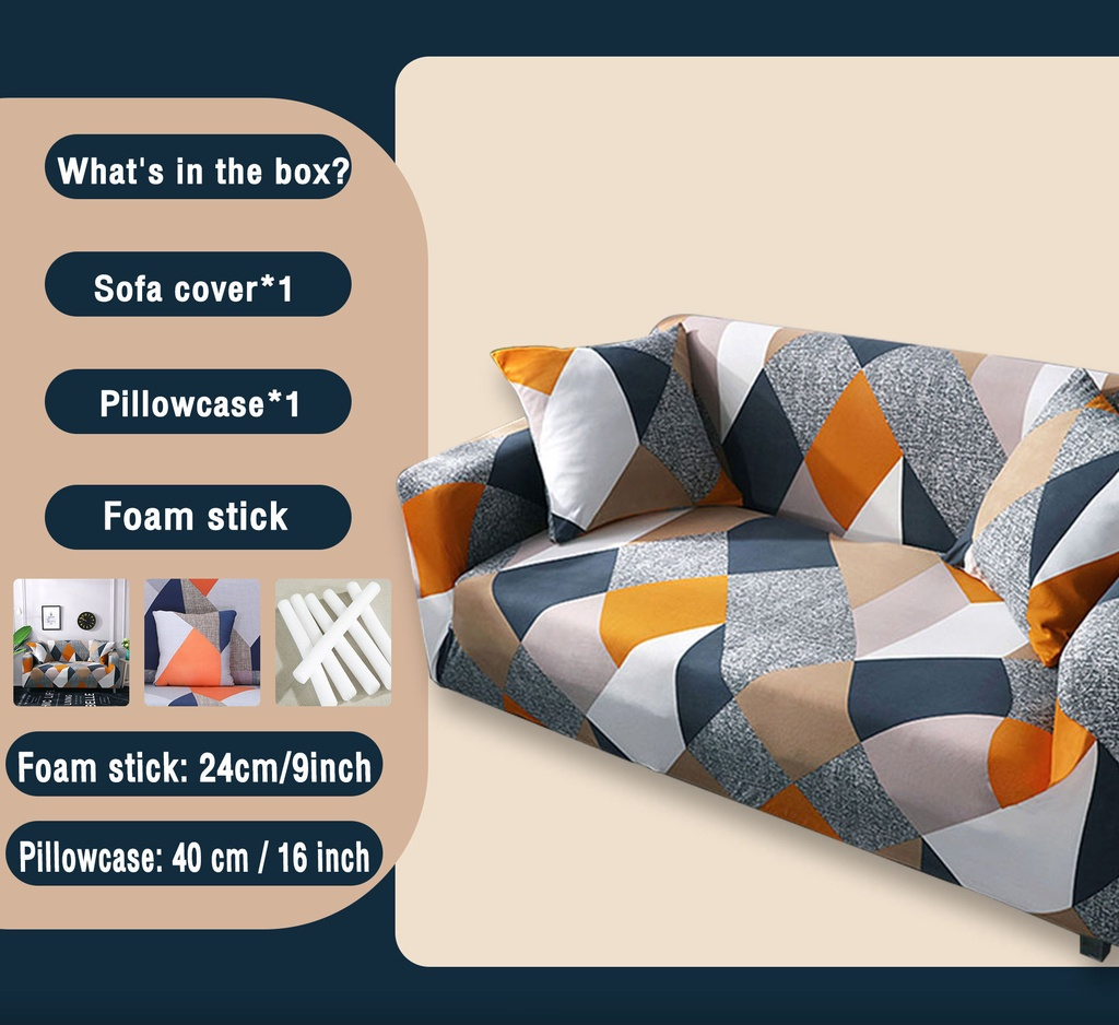 Super Soft Sofa Cover Dust-proof Polyester Durable Elastic Fabric - Design E - Image 2