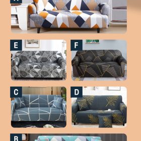 Super Soft Sofa Cover Dust-proof Polyester Durable Elastic Fabric - Design E - Image 4