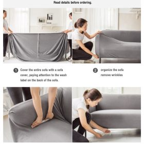 Super Soft Sofa Cover Dust-proof Polyester Durable Elastic Fabric - Design E - Image 9