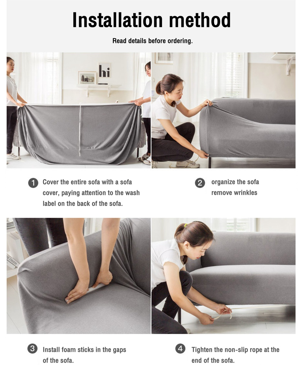 Super Soft Sofa Cover Dust-proof Polyester Durable Elastic Fabric - Design E - Image 9