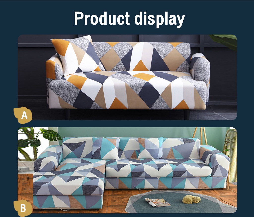 Super Soft Sofa Cover Dust-proof Polyester Durable Elastic Fabric - Design E - Image 6
