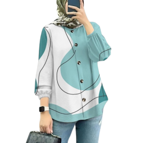 Summer Women's Casual Sports Shirt Long Sleeved Muslimah - 24Q3WCY005-YJ10785 - Image 1