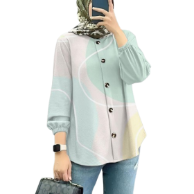 Summer Women's Casual Sports Shirt Long Sleeved Muslimah - 24Q3WCY005-YJ10786 - Image 1