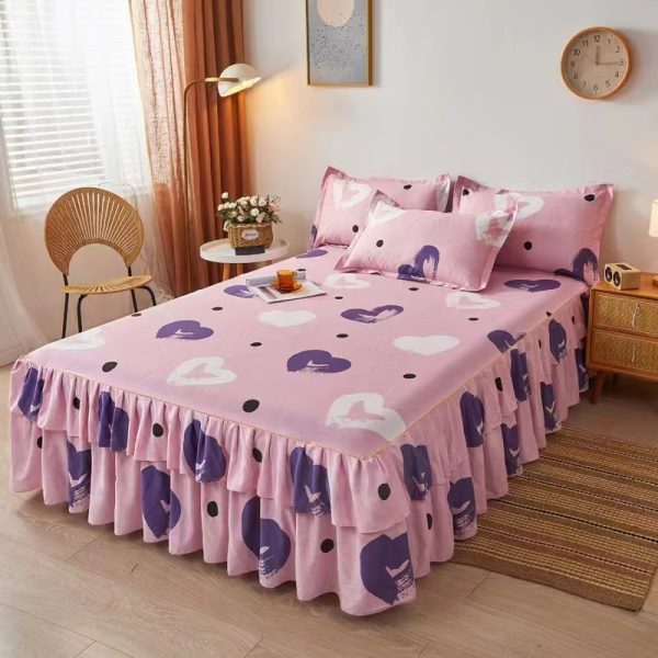 3 -in-1 Set Queen Size Ropol Bedsheet - Design D