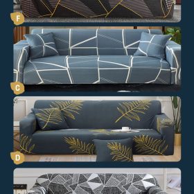 Super Soft Sofa Cover Dust-proof Polyester Durable Elastic Fabric - Design E - Image 5