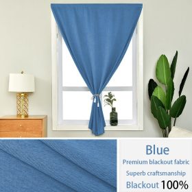100% Blackout Curtain Blackout Living Room Bedroom Thermal Insulated - Blue - Image 1