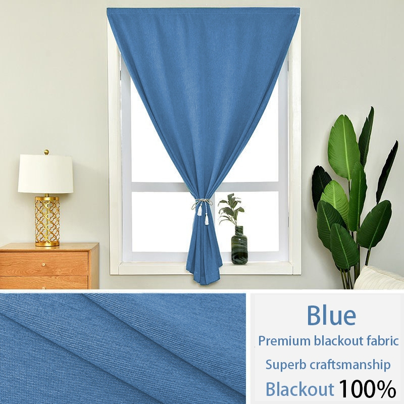 100% Blackout Curtain Blackout Living Room Bedroom Thermal Insulated - Blue - Image 1