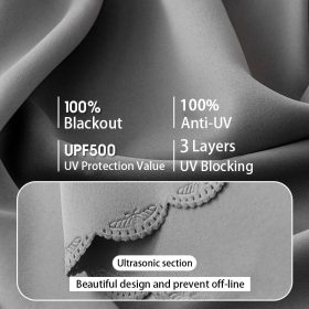 100% Blackout Curtain Blackout Living Room Bedroom Thermal Insulated - Blue - Image 5