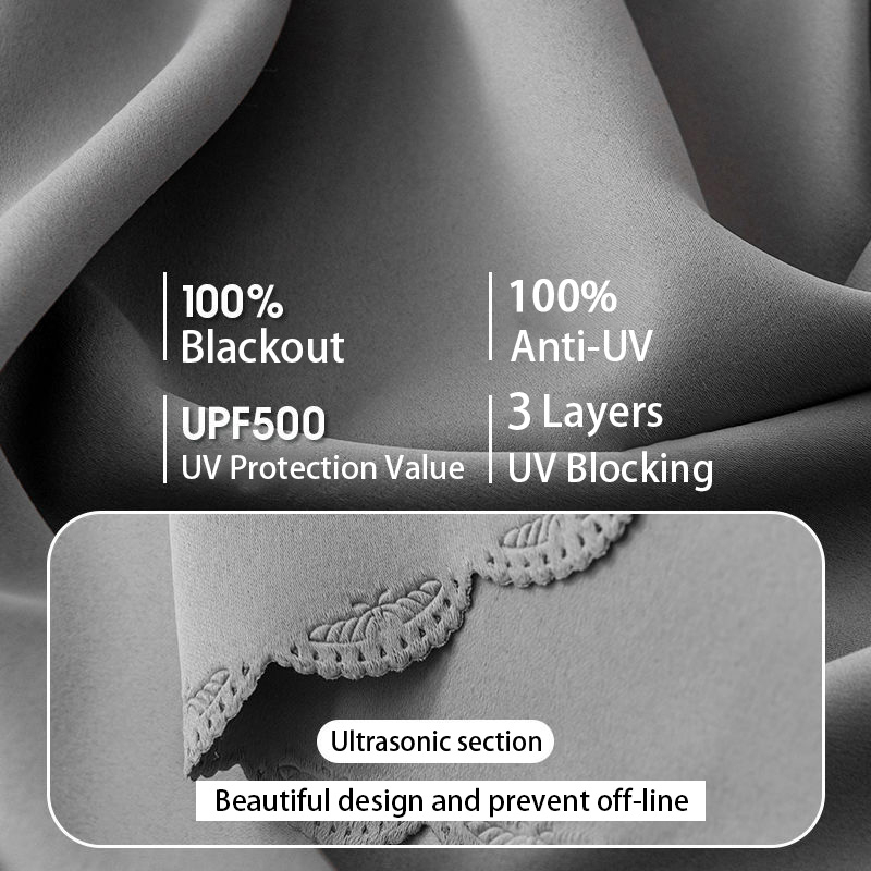 100% Blackout Curtain Blackout Living Room Bedroom Thermal Insulated - Blue - Image 5