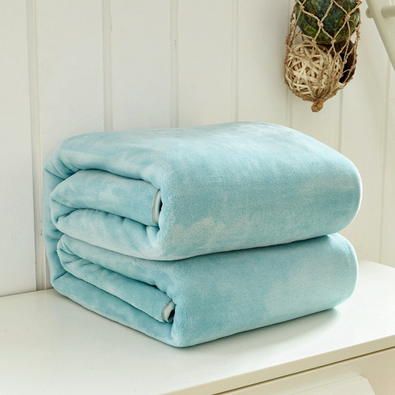 Plain Super Soft Perfect Warm Solid Color Microfiber Plush Fleece High Quality Blanket - Blue Green - Image 1