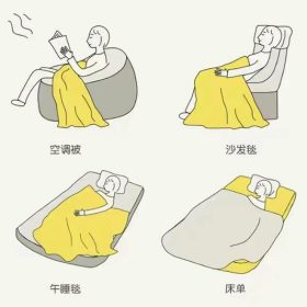 Big Size Flannel Velvet Plush Throw Blanket Sofa Silky And Comfortable Blanket - Beige - Image 4