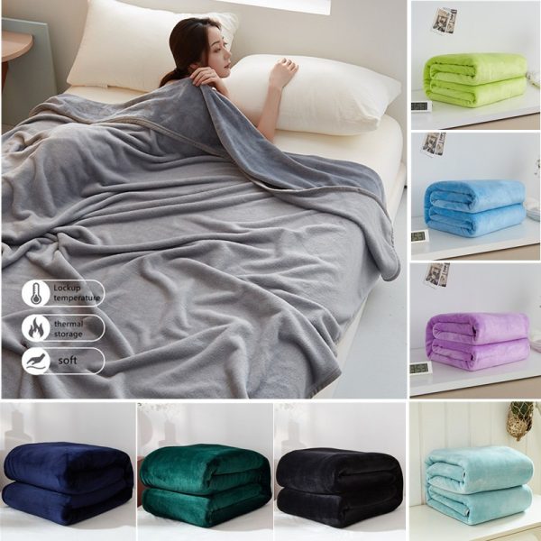 Plain Super Soft Perfect Warm Solid Color Microfiber Plush Fleece High Quality Blanket - Light Pink