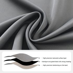 100% Blackout Curtain Blackout Living Room Bedroom Thermal Insulated - Blue - Image 4