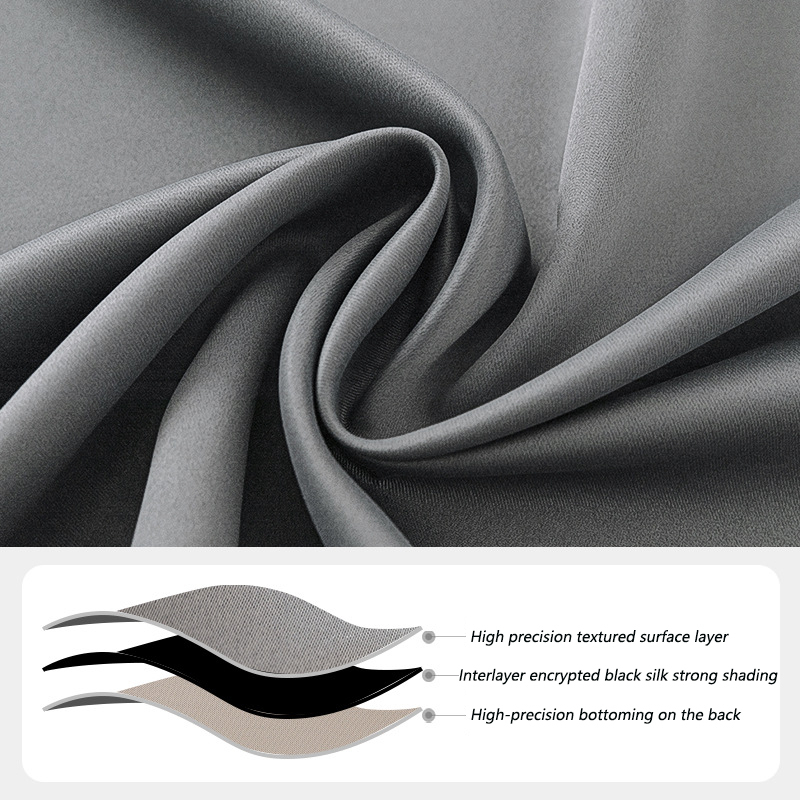 100% Blackout Curtain Blackout Living Room Bedroom Thermal Insulated - Blue - Image 4