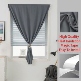 100% Blackout Curtain Blackout Living Room Bedroom Thermal Insulated - Dark Grey