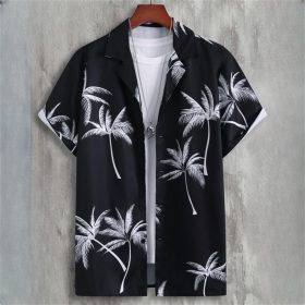 Simple Men's Shirts 3D Patchwork Printing High-Quality Men's Clothing Street Designer Short Sleeved Beach Party Hawaiian - E01-BD30110 - Image 1