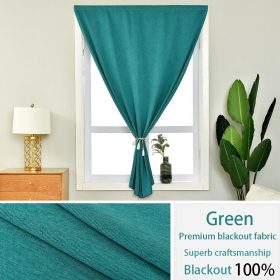 100% Blackout Curtain Blackout Living Room Bedroom Thermal Insulated - Green - Image 1