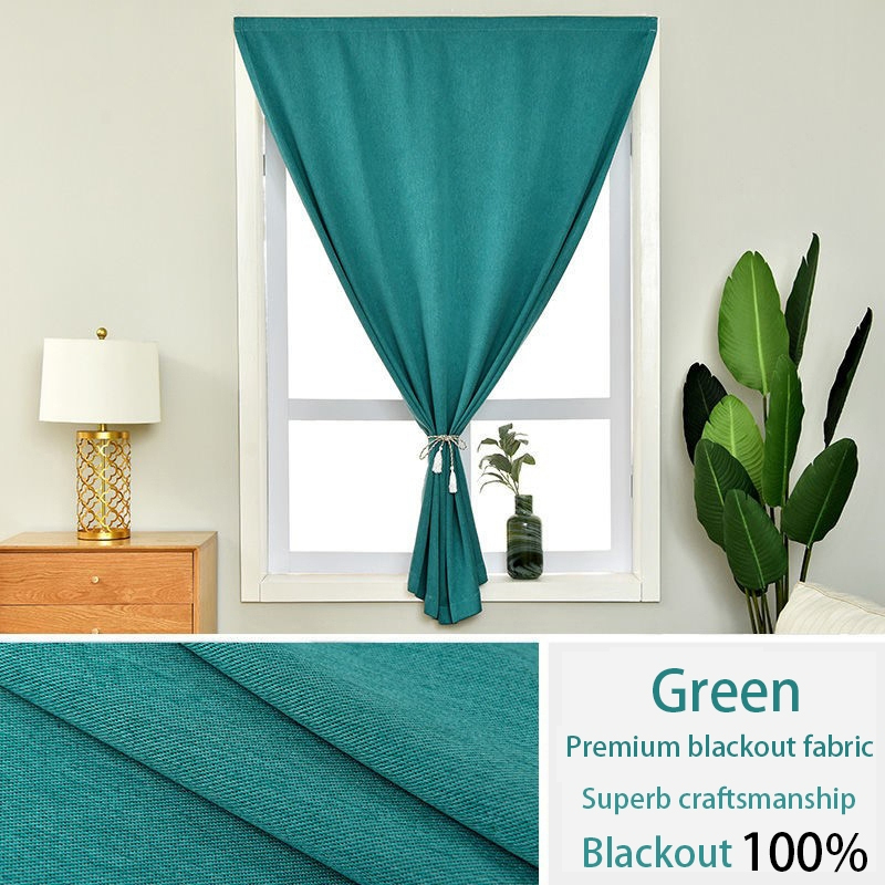 100% Blackout Curtain Blackout Living Room Bedroom Thermal Insulated - Green - Image 1