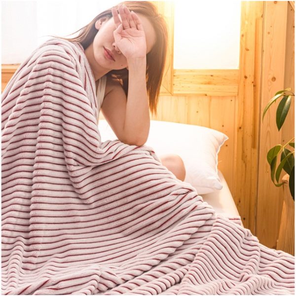 Big Size Flannel Velvet Plush Throw Blanket Sofa Silky And Comfortable Blanket - Beige