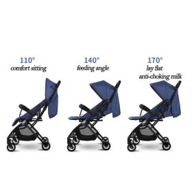 High Quality Magic stroller baby 360 Rotating 3-way portable easy carry 0-12 years Foldable Kids Stroller S2 - Blue - Image 5