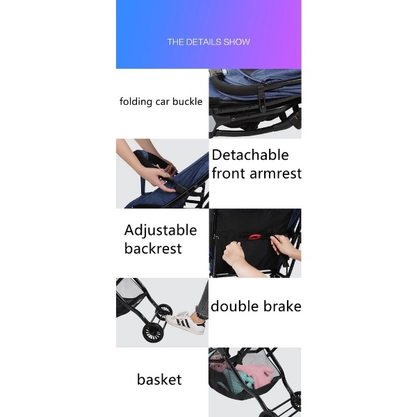 High Quality Magic stroller baby 360 Rotating 3-way portable easy carry 0-12 years Foldable Kids Stroller S2 - Blue