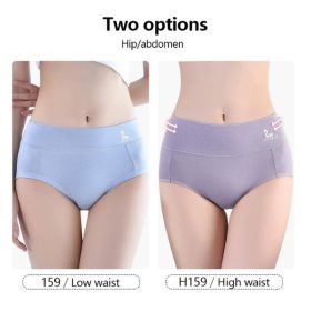 Cotton Panties Women Beautiful Made Swan Mid Waist Sexy Belly Antibacterial Crotch Underwear H159 - Blue - Image 6