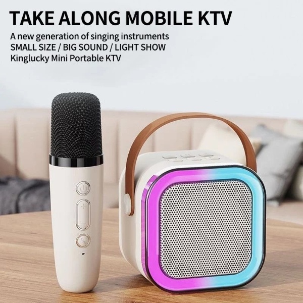 Wireless Karaoke Speaker With Karaoke Bluetooth Microphone K12 Home KTV Karaoke Machine - Blue