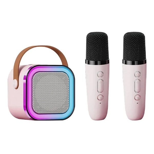 Wireless Karaoke Speaker With Karaoke Bluetooth Microphone K12 Home KTV Karaoke Machine - Pink