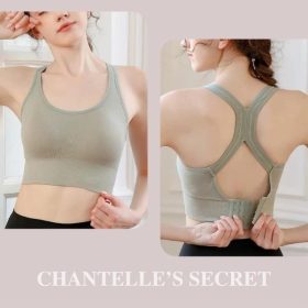 M-XL Sports Bra Wireless Seamless Push Up Fashion Lingerie Yoga Fitness Bra Outdoor - Green - Image 3