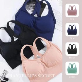 M-XL Sports Bra Wireless Seamless Push Up Fashion Lingerie Yoga Fitness Bra Outdoor - Green - Image 2