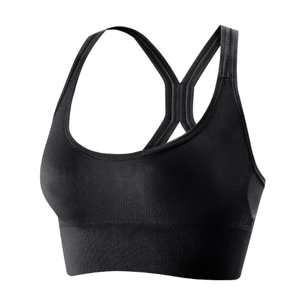 M-XL Sports Bra Wireless Seamless Push Up Fashion Lingerie Yoga Fitness Bra Outdoor - Black