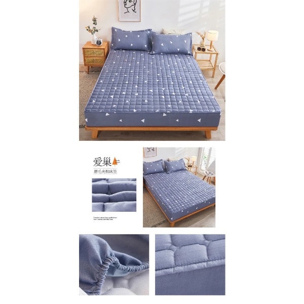 3-in-1 Set Single/ Queen/ King Size Fitted Bed sheet / Flat Sheet - D21