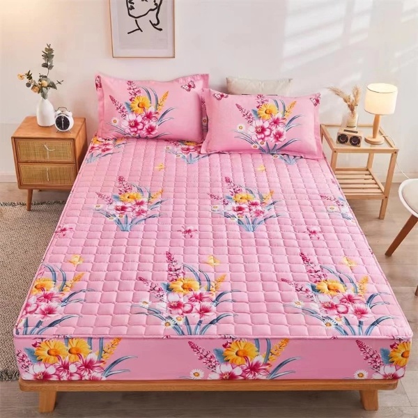 3-in-1 Set Single/ Queen/ King Size Fitted Bed sheet / Flat Sheet - D11