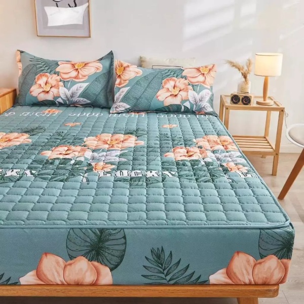3-in-1 Set Single/ Queen/ King Size Fitted Bed sheet / Flat Sheet - D12