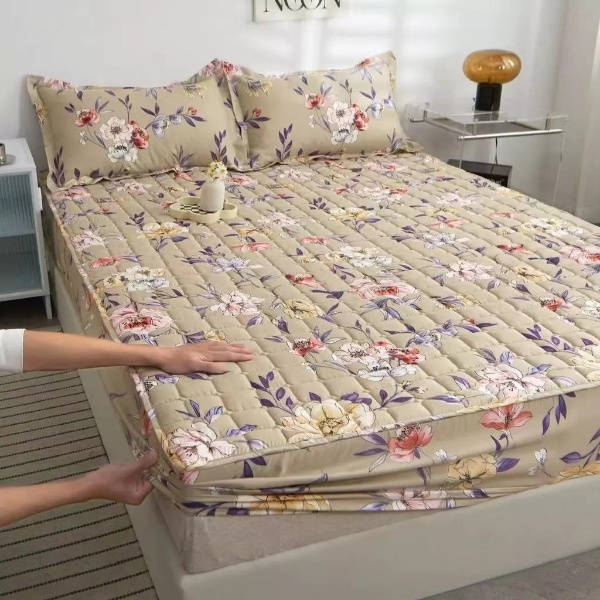 3-in-1 Set Single/ Queen/ King Size Fitted Bed sheet / Flat Sheet - D9