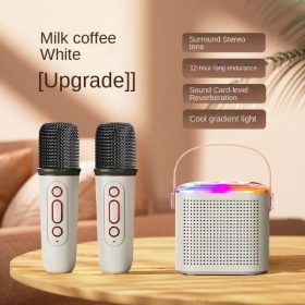 Wireless Karaoke Mini Portable Speaker Bluetooth with Mic Home Party Outdoor Camping Entertainment Karaoke - White - Image 11