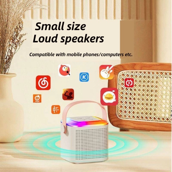 Wireless Karaoke Mini Portable Speaker Bluetooth with Mic Home Party Outdoor Camping Entertainment Karaoke - Black