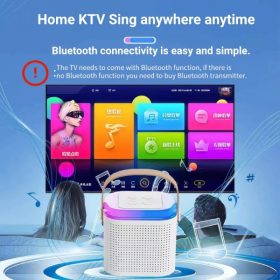 Wireless Karaoke Mini Portable Speaker Bluetooth with Mic Home Party Outdoor Camping Entertainment Karaoke - Black - Image 4