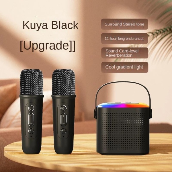 Wireless Karaoke Mini Portable Speaker Bluetooth with Mic Home Party Outdoor Camping Entertainment Karaoke - Black
