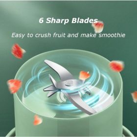 Portable Electric Juicer Blender with Straw Mini Juicing Cup Household Fried Juice Vegetable Smoothie Milkshake - Green - Image 5