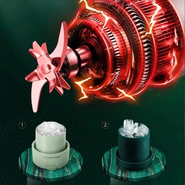 Portable Electric Juicer Blender with Straw Mini Juicing Cup Household Fried Juice Vegetable Smoothie Milkshake - Green