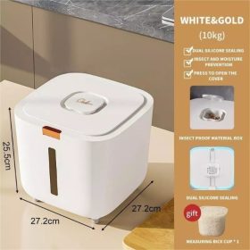 Rice Storage Box Grain Container Household Cereal Rice Bucket Insect and Moisture Proof Sealed Kitchen Organizer - Green 5kg - Image 6