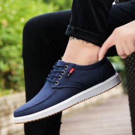 Men's Classic Sneakers Comfort Canvas Shoes - Navy - Image 4