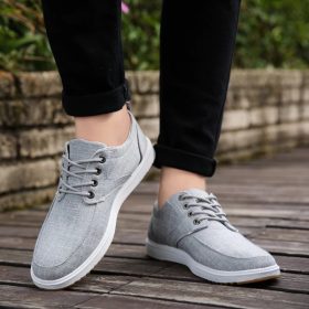 Men's Classic Sneakers Comfort Canvas Shoes - Grey - Image 2