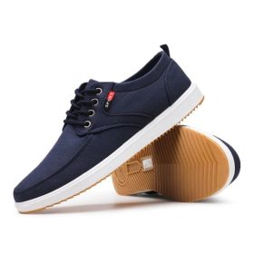 Men's Classic Sneakers Comfort Canvas Shoes - Navy - Image 1