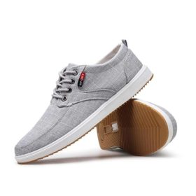 Men's Classic Sneakers Comfort Canvas Shoes - Grey - Image 1