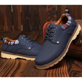 Men's Suede Shoes Casual Shoes Men Boots | Premium Quality - Navy - Image 3