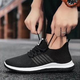 Men's Sport's Sneakers Casual Travel Outdoor S109 - Black - Image 4