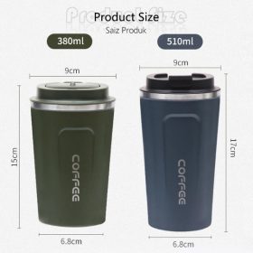 Double Stainless Steel Coffee Mug Thermos Flask Mug Leak Proof - White - Image 3